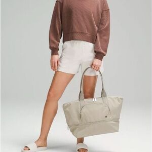 Lululemon City Adventurer Tote, raw linen beige color, expandable